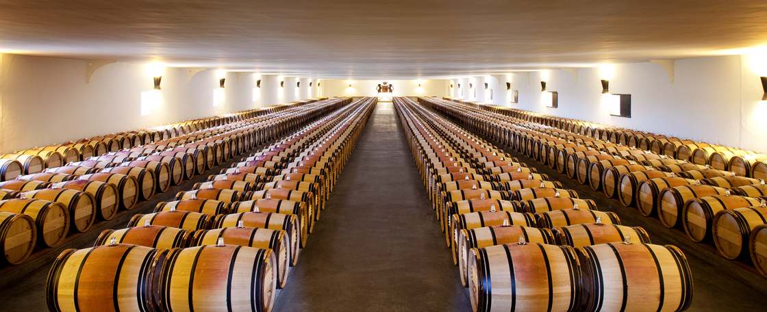 chateau Mouton-Rothschild barrel room